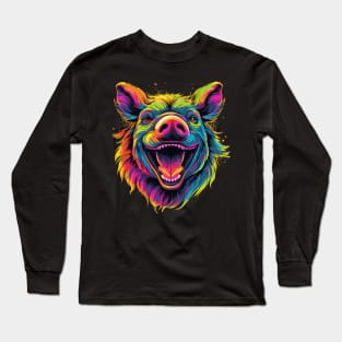 Wild Boar Smiling Long Sleeve T-Shirt